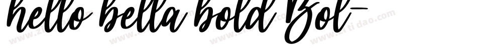 hello bella bold Bol字体转换